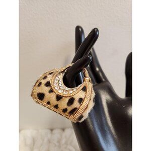 Purse Charm Leopard Print Purse Charm Gold Tone Purse Accessory